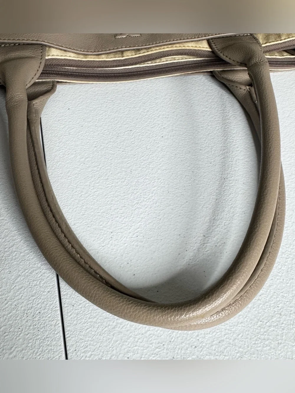 Tory Burch Ella Leather And Canvas Tote Bag